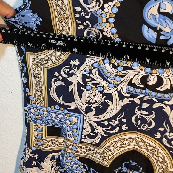 J McLaughlin Ladies Sheath Dress Small Blue Yellow White Print Catalina Knit - Picture 8 of 10